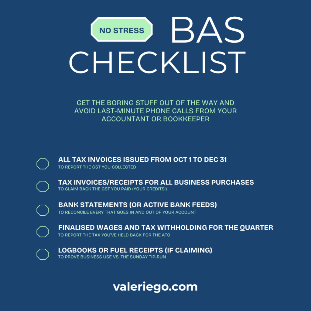 No-stress BAS Checklist